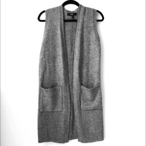 FOREVER21 Gray Sweater Duster Cardigan Vest